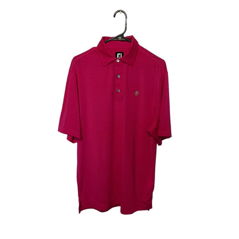 Footjoy Polo Shirt Mens Medium Pink Golf Performance Stretch Short Sleeve FJ